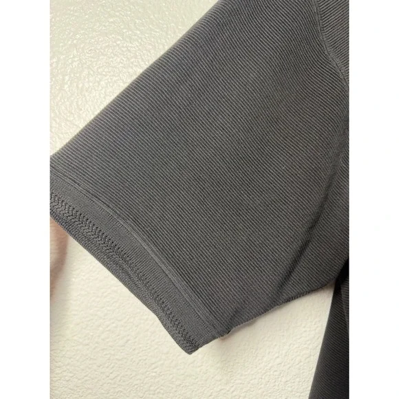 Tommy Bahama Mens XL Silk Cotton Ribbed Knit Polo Shirt Charcoal Grey - Picture 3 of 8